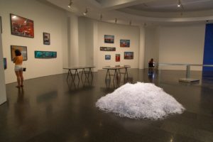 An installation at MACBA.The shredded paper is resumes.