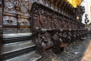 Choir stalls.