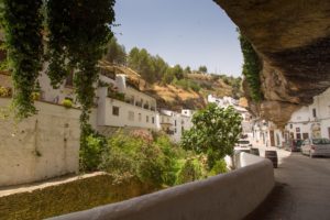 In the overhangs in Setenil de las Bodegas.