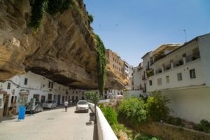 In the overhangs in Setenil de las Bodegas.