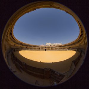 A fisheye of Plaza de toros de Ronda.